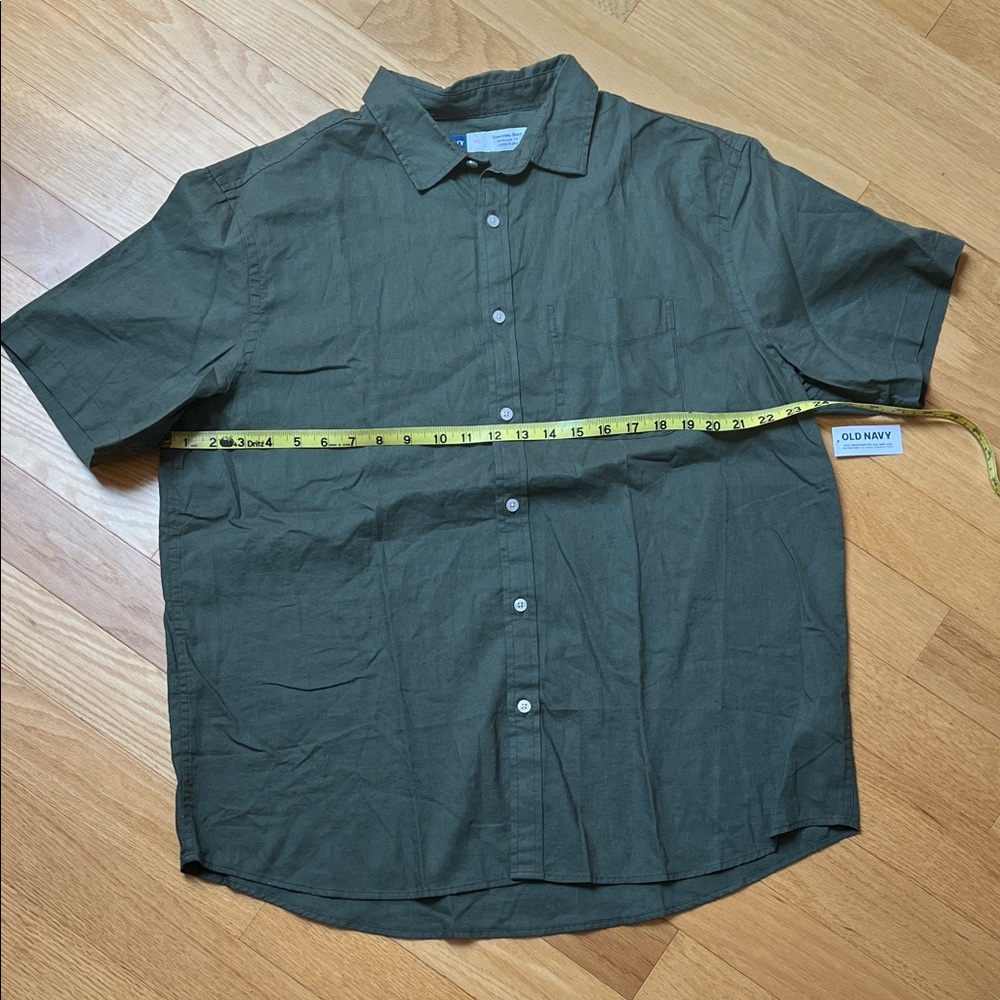 Old Navy Men's Casual Button Down Shirts - Green, Black, Blue Plaid - Picture 2 of 16
